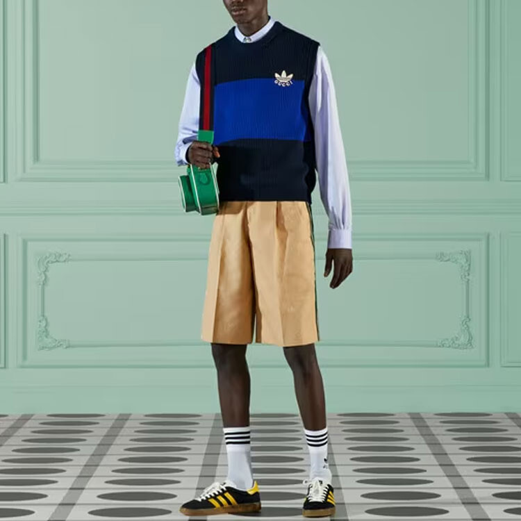 Шорты повседневные Adidas X Gucci мужские, хаки — фото 2