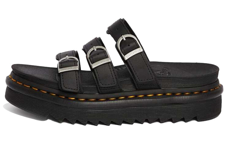 Dr. Martens Blaire Кожаные шлепанцы Черные Гидро Женские Dr.Martens