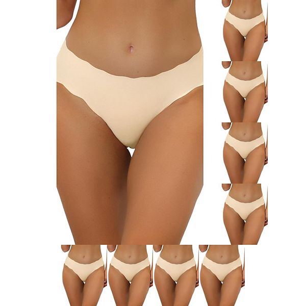 

9 пар бесшовных трусов для женщин no show stretch solid invisible brief Inspire Chic, Beige