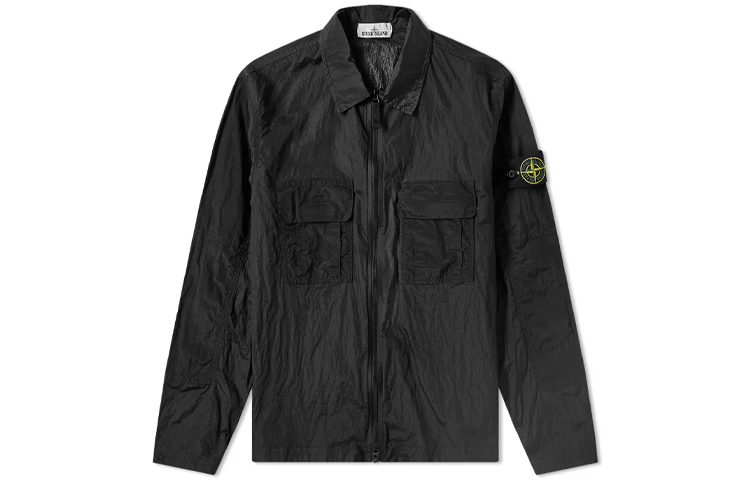 

Куртка мужская Stone Island с карманами и логотипом, черный