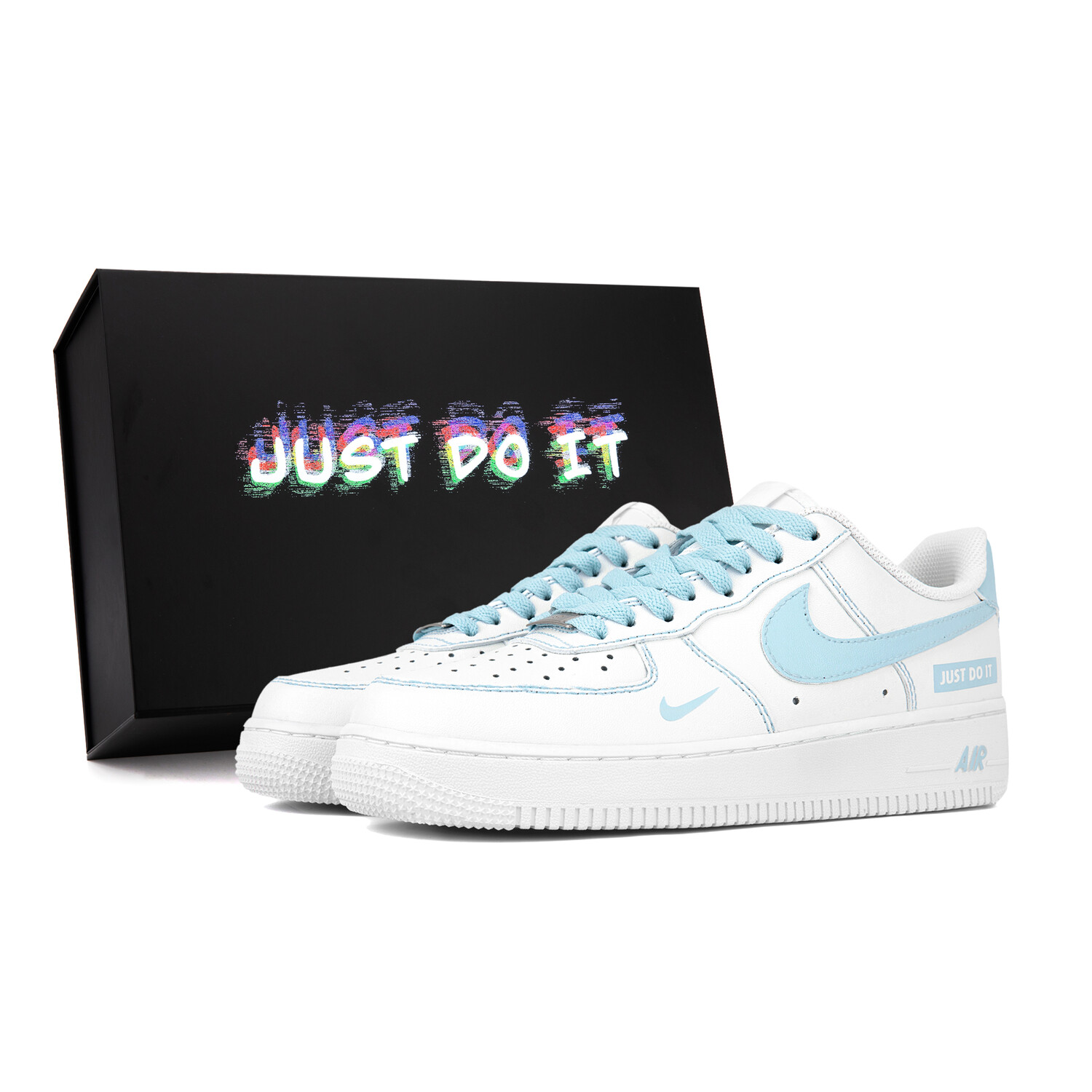 

Кроссовки Air Force 1 для скейтбординга унисекс с низким верхом Nike, цвет White and Blue - Gift Box Style