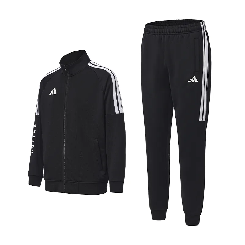 Повседневная спортивная одежда унисекс Adidas, Set (Black White Stand Collar Top+Black and White Flared Pants)