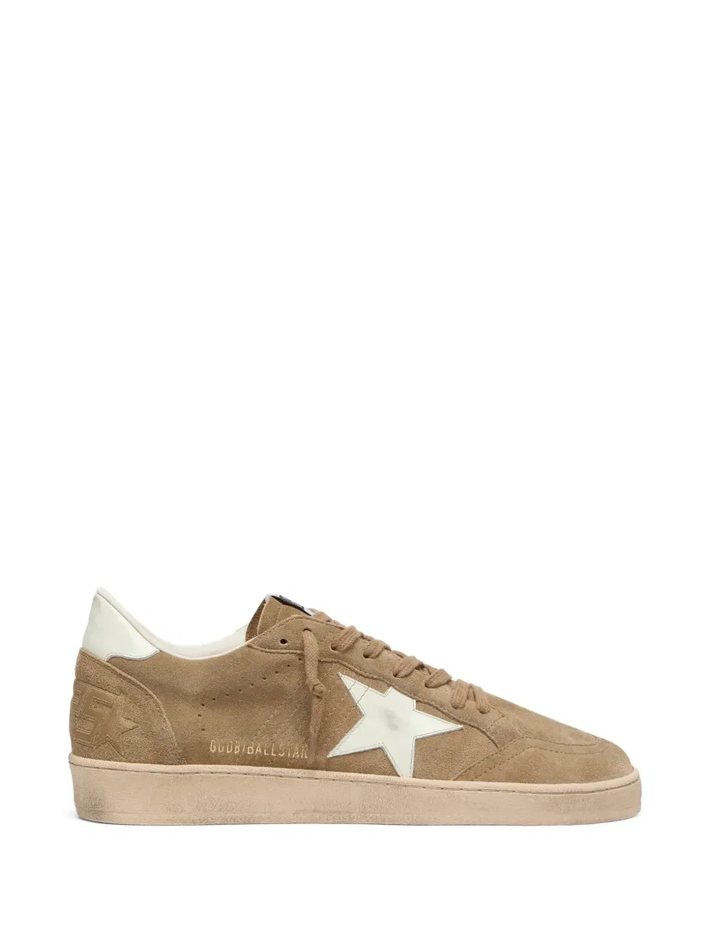 Кроссовки Ball Star из коричневой замши с белой кожаной звездой GOLDEN GOOSE, бежевый