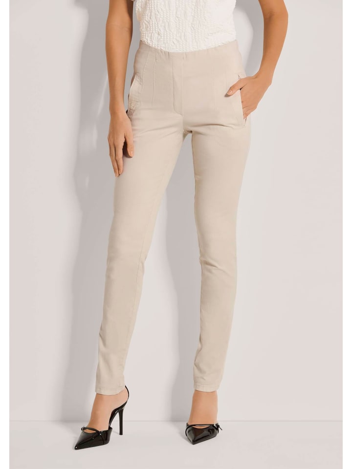 

MADELEINE Узкие брюки-бандо цвета "галька"