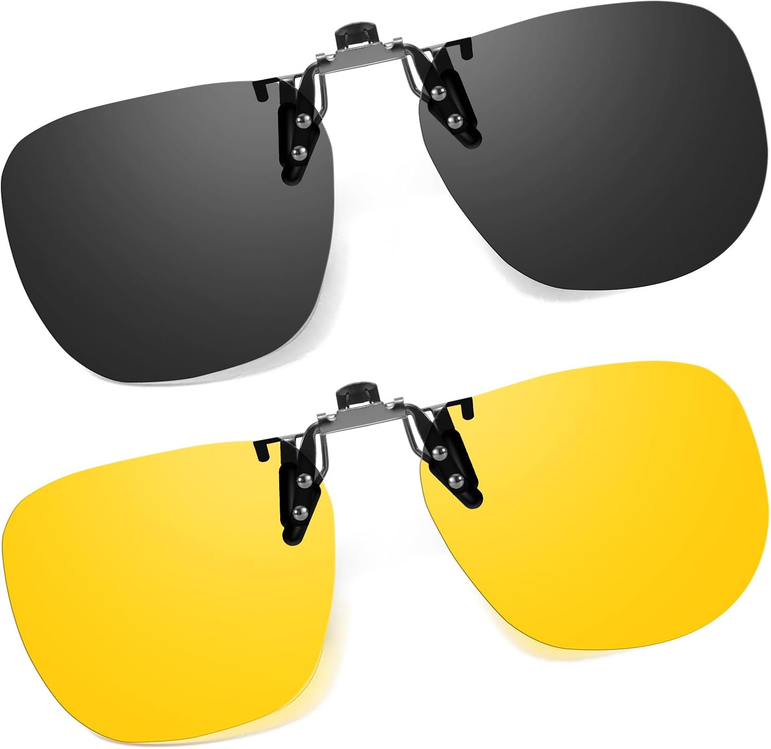 

VIEWBETTER 2 шт. накладные очки для дневного и ночного видения для вождения, поляризованные, с антибликовым покрытием, откидные солнцезащитные очки, A1008 Day & Night - 2pcs