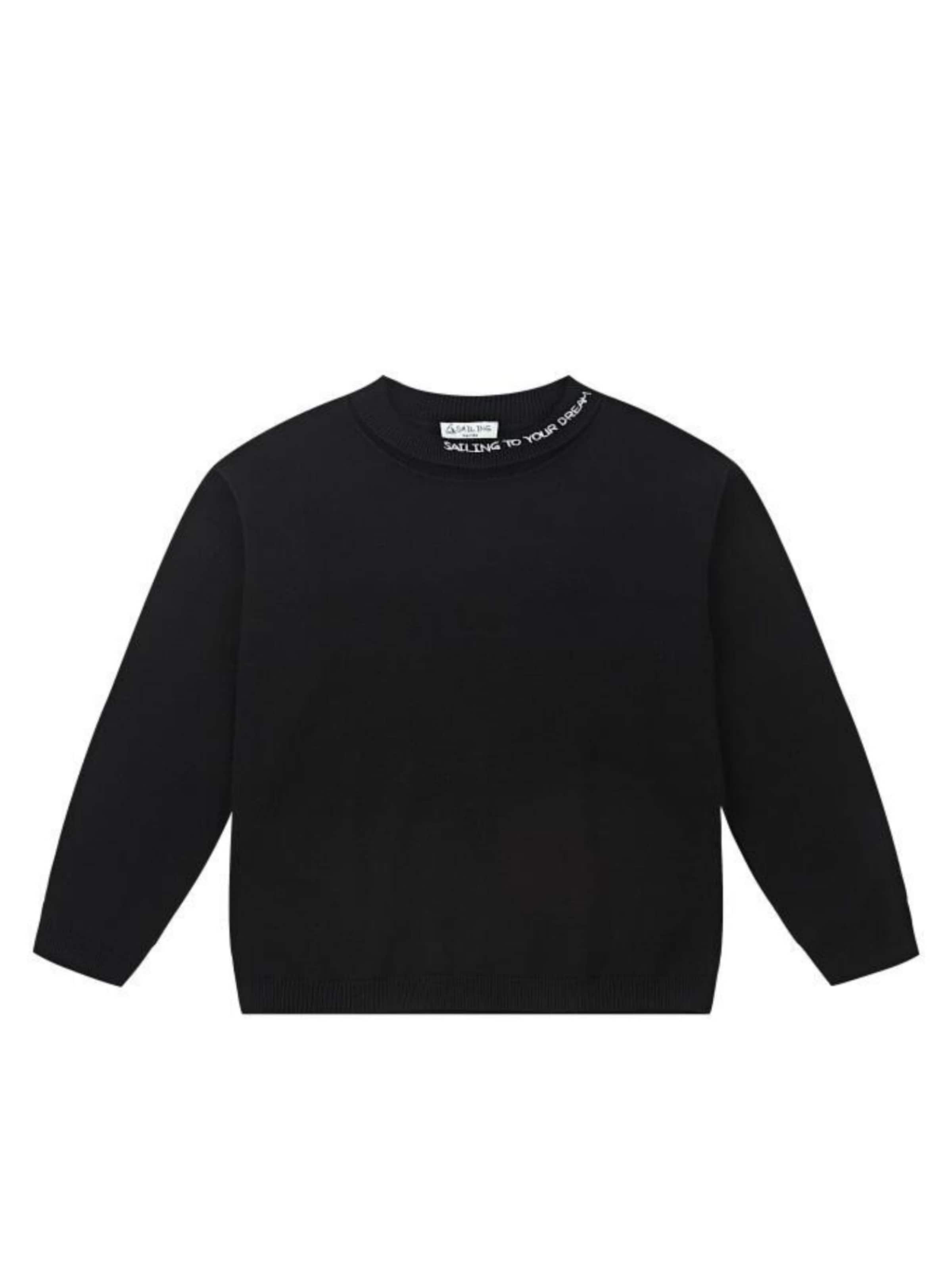 

Свитер 'SAILING Kinder Strickpullover „SL-Cozy“ Schwarz/Weiß - мягкий, дышащий и простой в уходе' в черном цвете