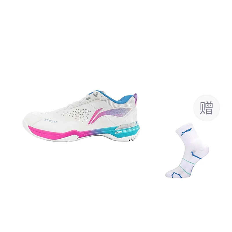 Кроссовки для бадминтона Li-Ning Blade Ma с амортизацией, противоскользящие, износостойкие, низкие, унисекс, бело-розово-голубые