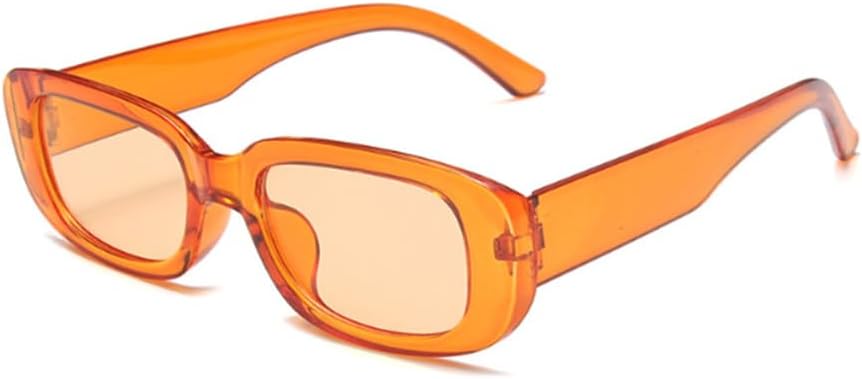 

Солнцезащитные очки в тонкой прямоугольной оправе для женщин и мужчин, разноцветные, с защитой от солнца, для вождения и отдыха на открытом воздухе Weloveushop, Transparent Orange Frame Orange Flakes