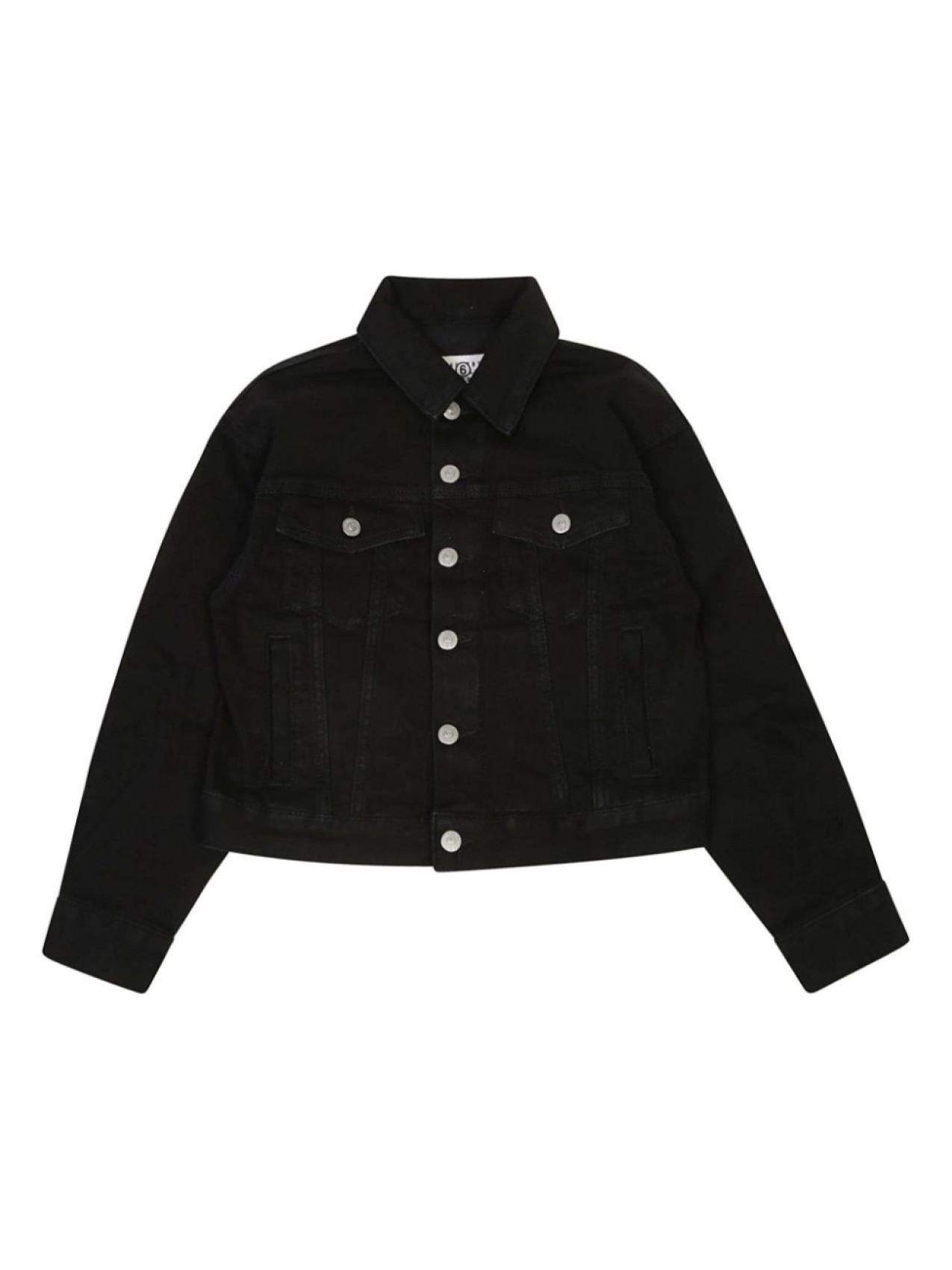 

Джинсовая куртка с вышитым логотипом MM6 Maison Margiela Kids, черный