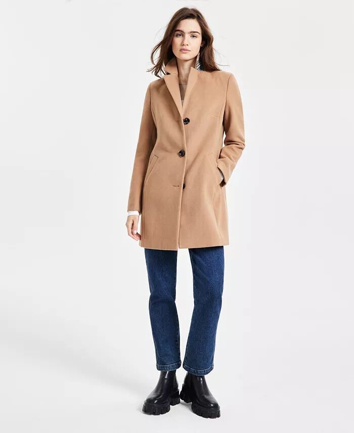 

Пальто-бушлат с длинными рукавами и узором «гусиная лапка» для юниоров Maralyn & Me, коричневый/бежевый