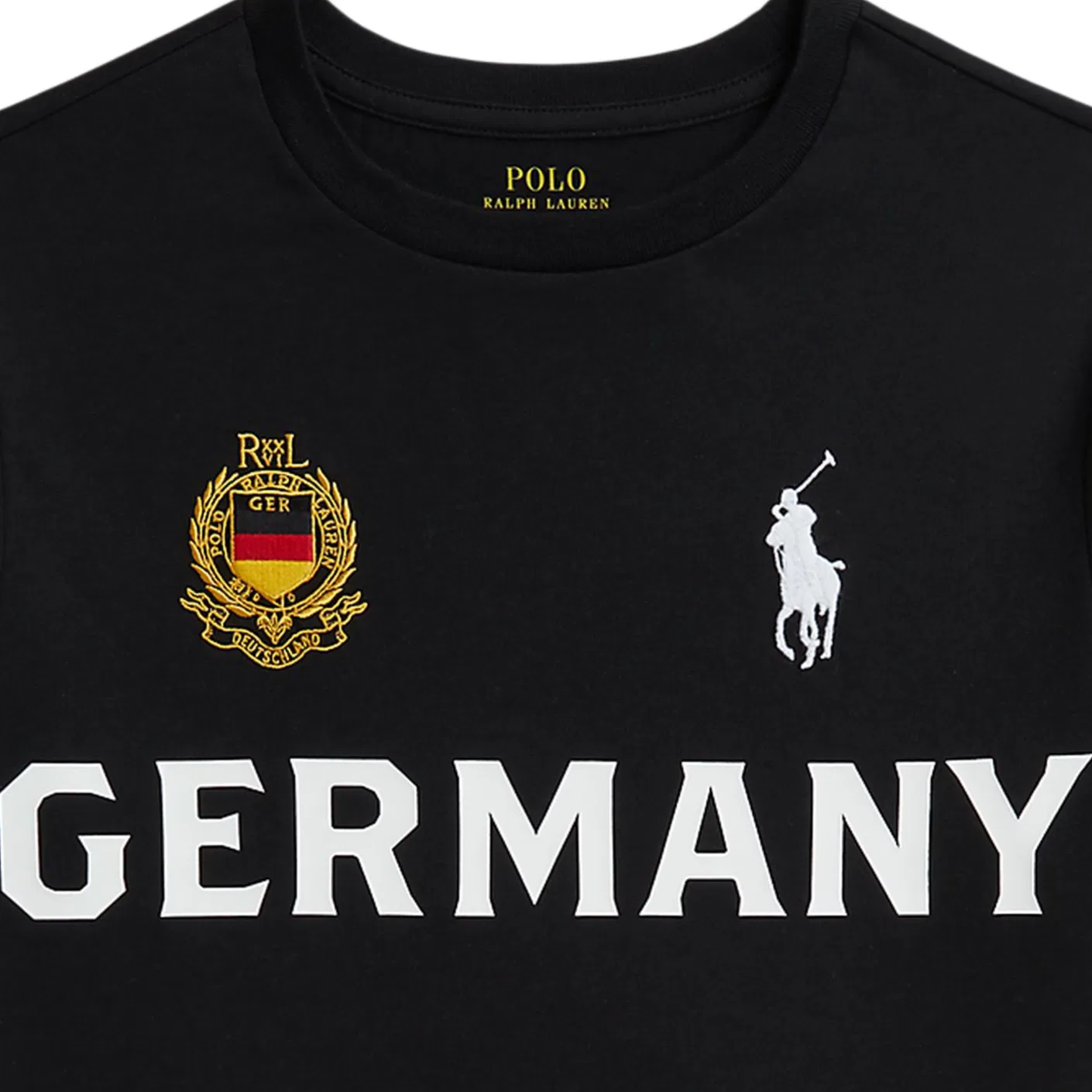 Футболка с круглым вырезом Polo Ralph Lauren для детей, черная — фото 4