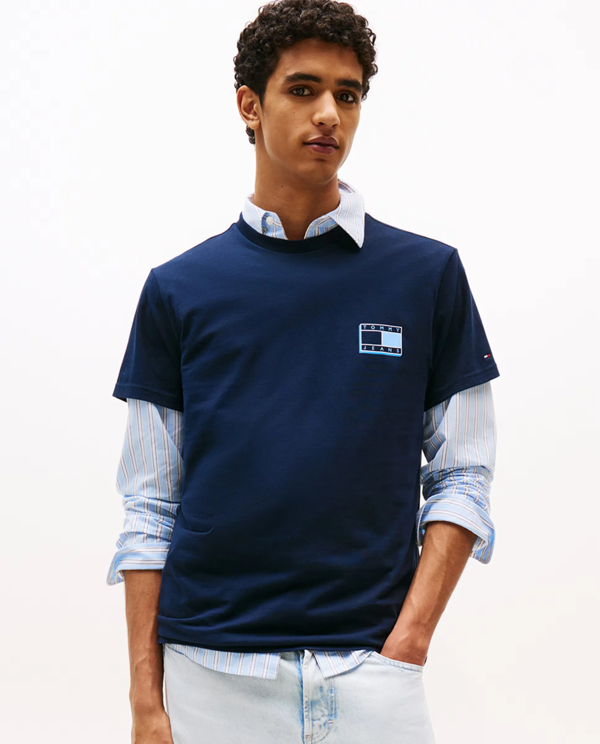 

Мужская футболка slim fit с коротким рукавом Tommy Jeans, темно-синий