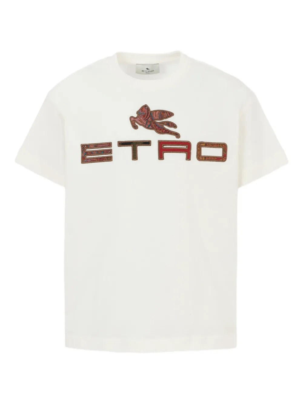 

Футболка с логотипом и узором пейсли ETRO KIDS, белый
