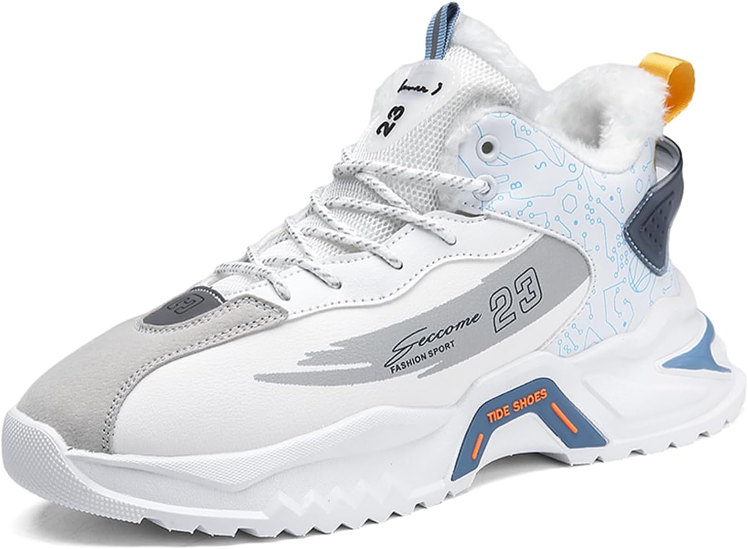 

Мужские модные кроссовки высокие прогулочные спортивные повседневные стильные беговые кроссовки Spwagym, белый/голубой