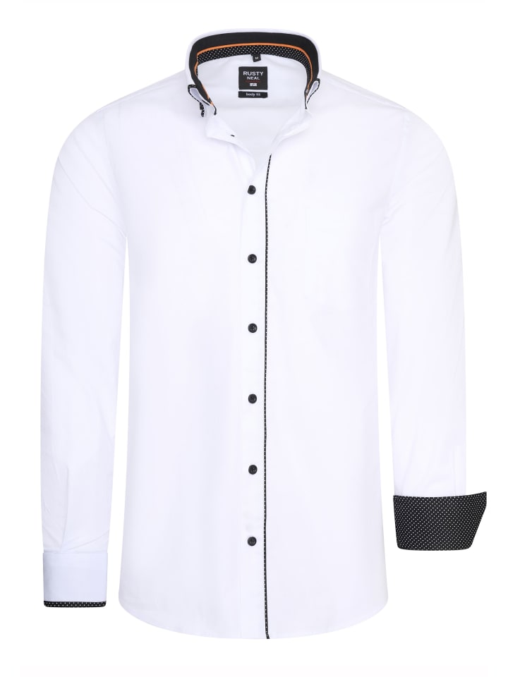 

Деловая рубашка в стиле casual с эффектом эластичности белого цвета Rusty Neal