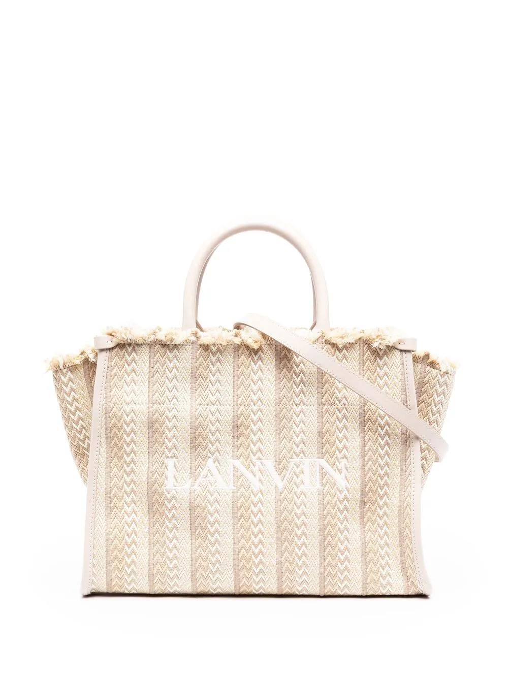 

Сумка-тоут In & Out с узором в елочку Lanvin, нейтральный