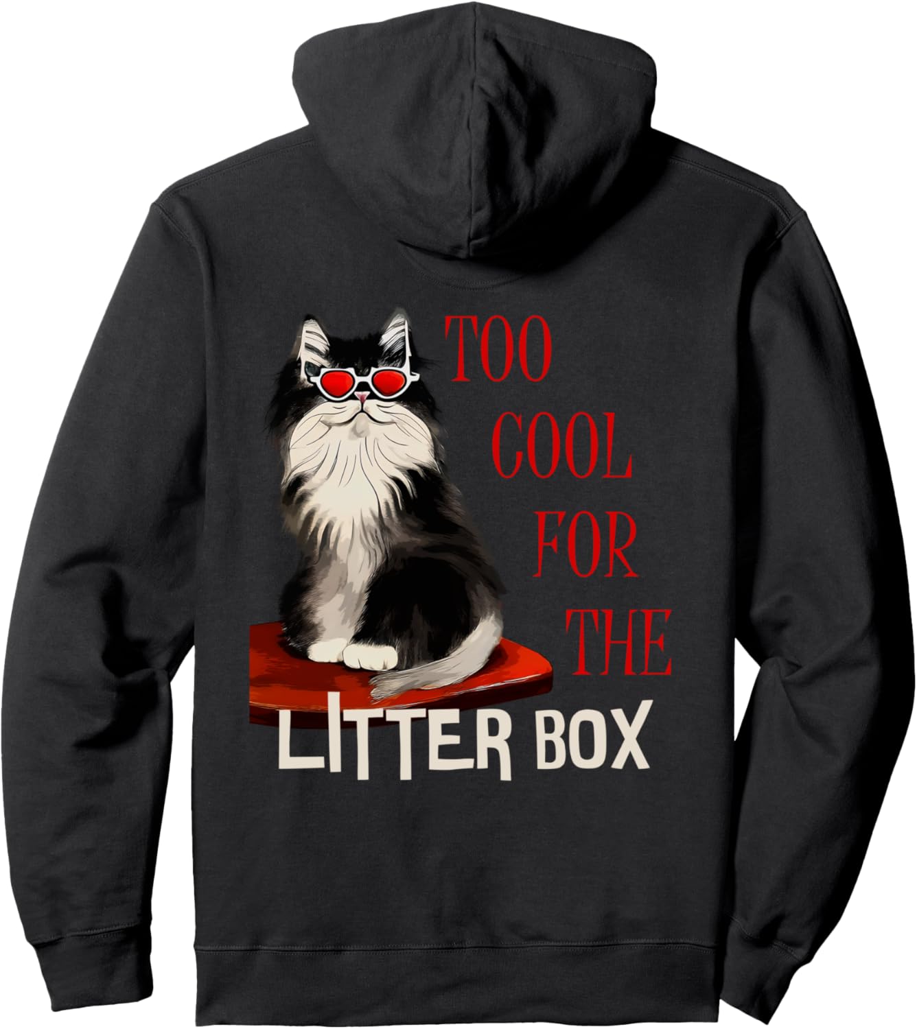 

Стильная толстовка с капюшоном в виде лотка для персидской кошки Aesthetic Persian Kitten Artwork, черный