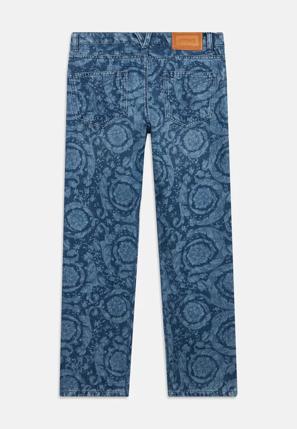 Джинсы прямого кроя унисекс pant laser barocco Versace, Blue Denim — фото 2