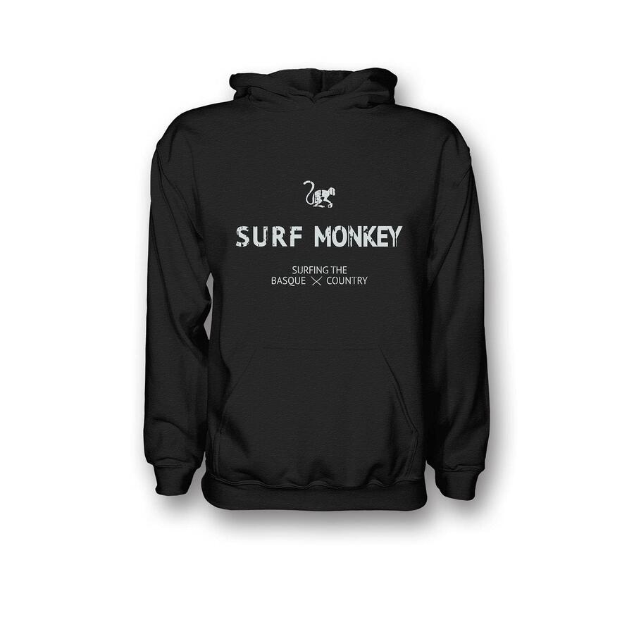 

SURF MONKEY Толстовка с капюшоном / Мужская/Женская - Органический хлопок (Черная)