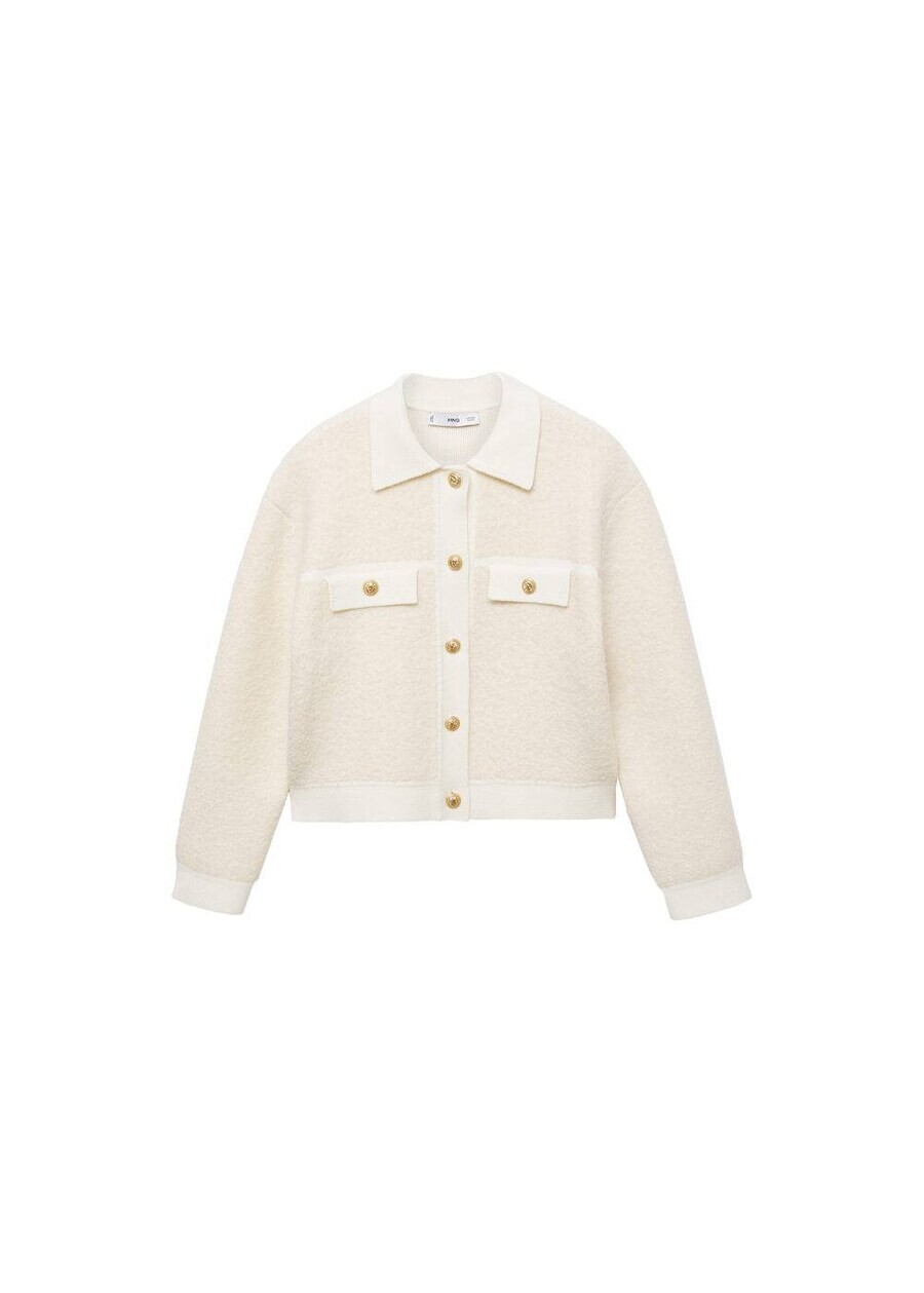 

Вязаный кардиган MANGO Knit Cardigan Nuria, экрю