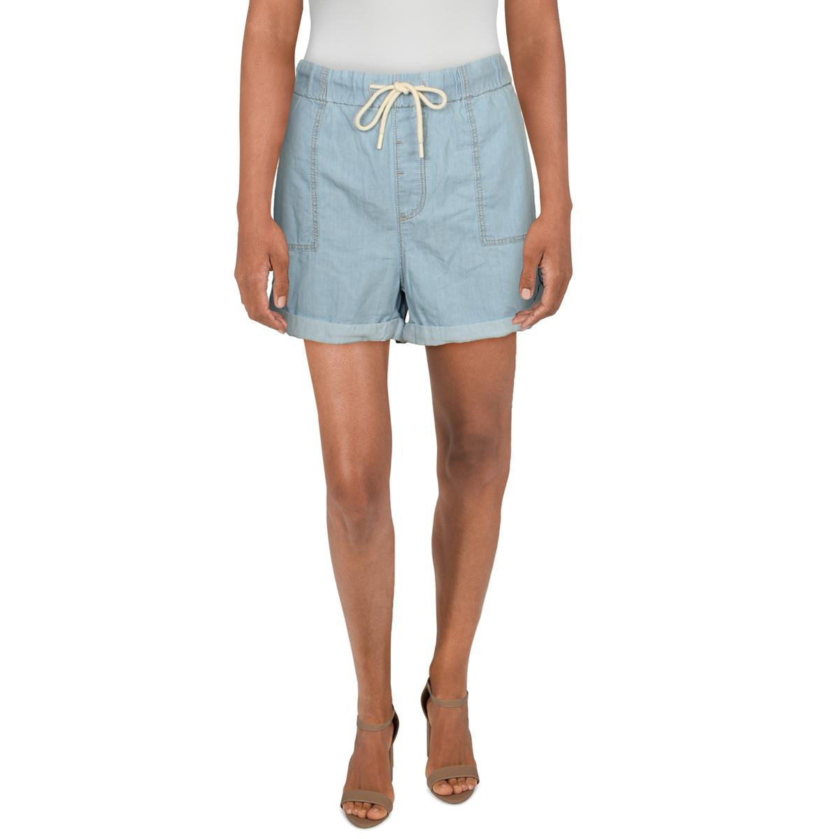 

Laila женские повседневные шорты с высокой талией и манжетами mavi, цвет sky blue light denim