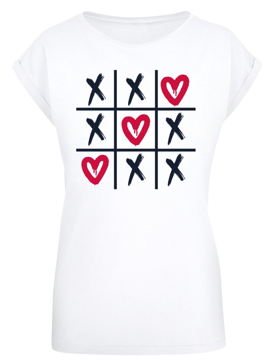 

Рубашка F4NT4STIC Valentinstag Herz Tic Tac Toe, белый