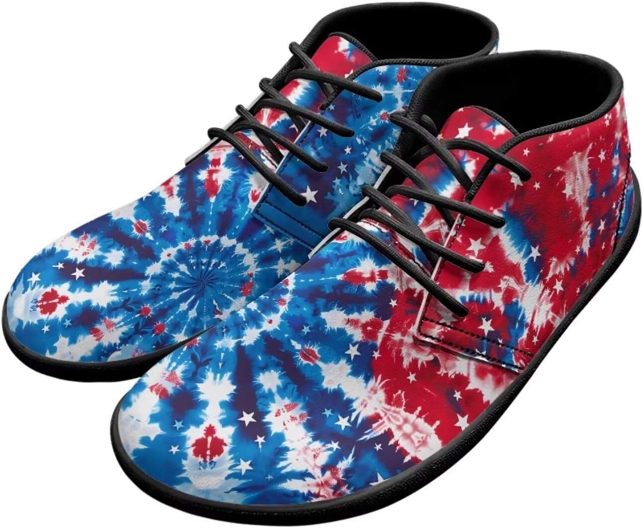 

Мужские кроссовки для ходьбы, ботинки с широким носком, противоскользящая подошва, кроссовки с нулевым перепадом высоты подошвы Xixirimido, American Flag Tie Dye