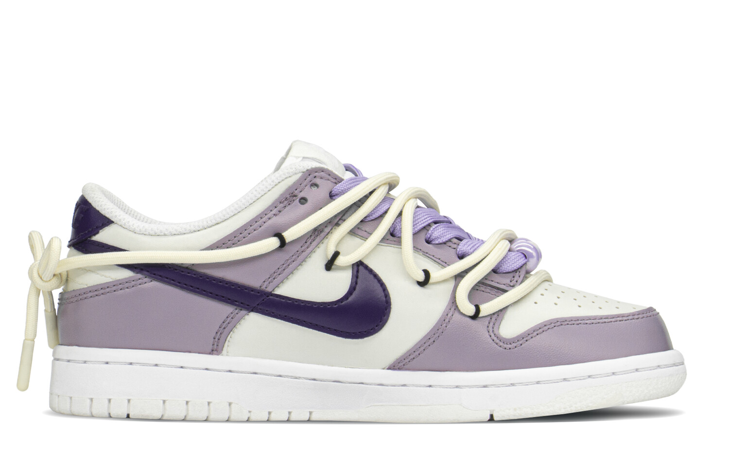 

Кроссовки Nike Dunk Skateboard Shoes Women's Low-Top White Beige/Purple