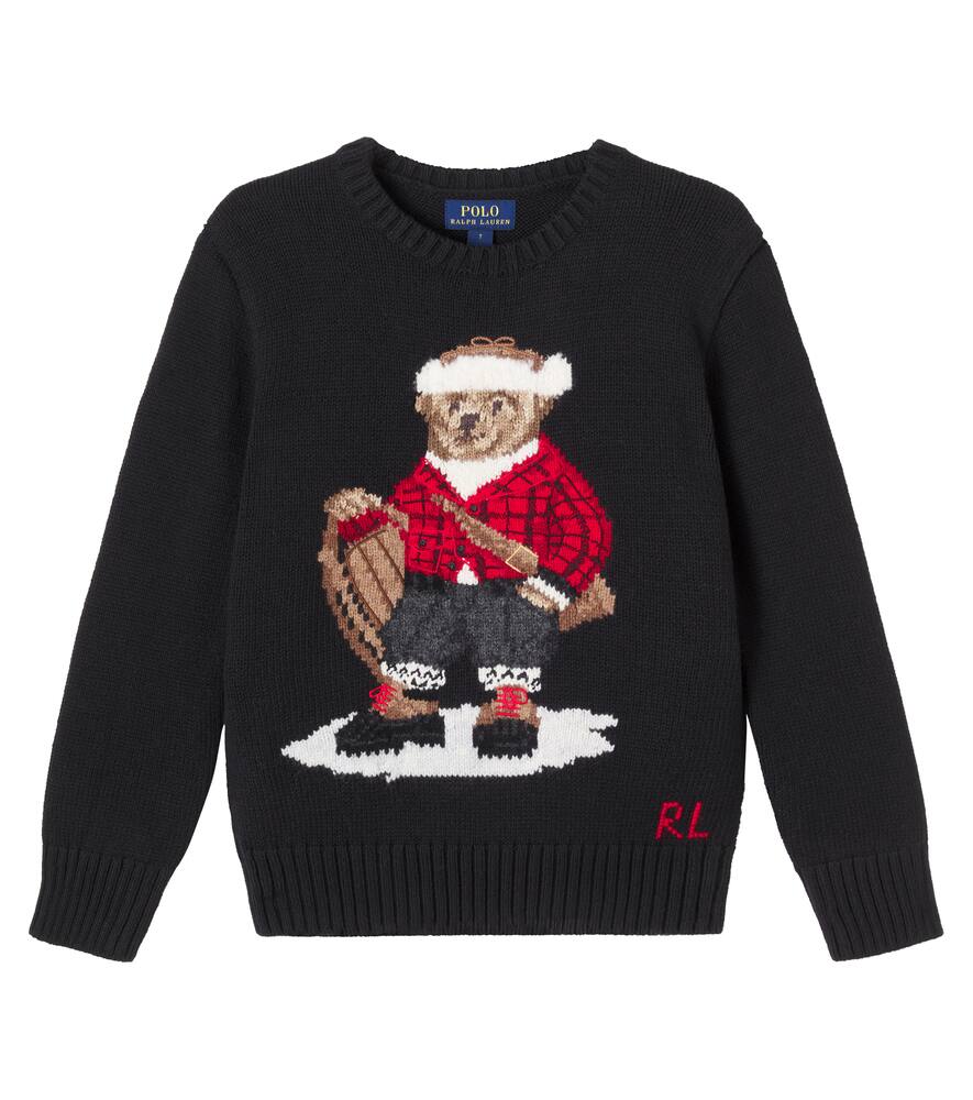 

Свитер из хлопка с интарсией Polo Bear Polo Ralph Lauren Kids, Polo Black