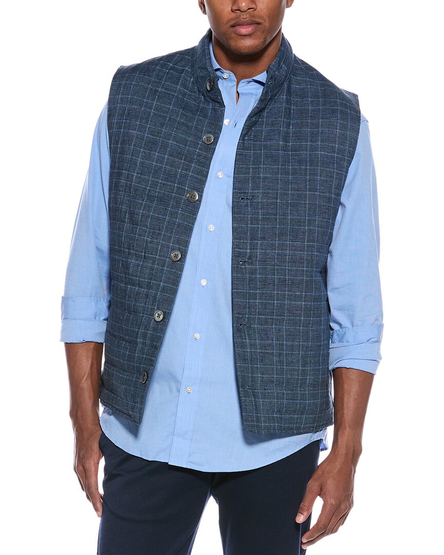 

Жилет из льна J.McLaughlin Glen Plaid Orson, синий