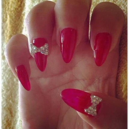 

Идеальное наращивание ногтей 10 со стразами красного цвета Elegant Touch