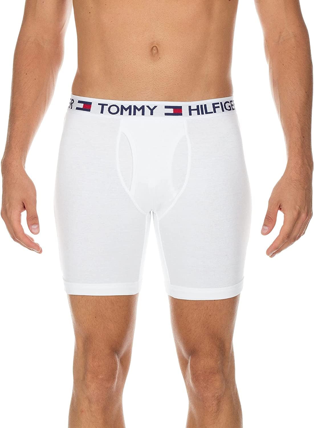 Мужское нижнее белье Tommy Hilfiger, классика, 4 пары боксеров, эксклюзивно на Amazon, 2 Navy, 1 White, 1 Red — фото 2