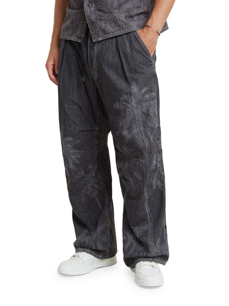 

Джинсы с широкими штанинами и плиссе G-Star, цвет Faded Acero Grey
