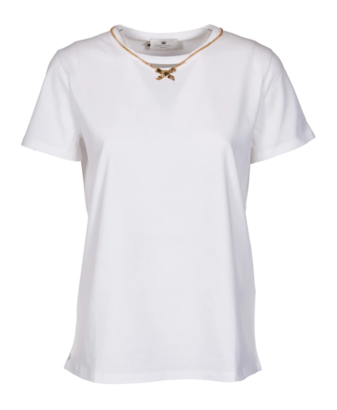 

Футболка с ожерельем Elisabetta Franchi, белый