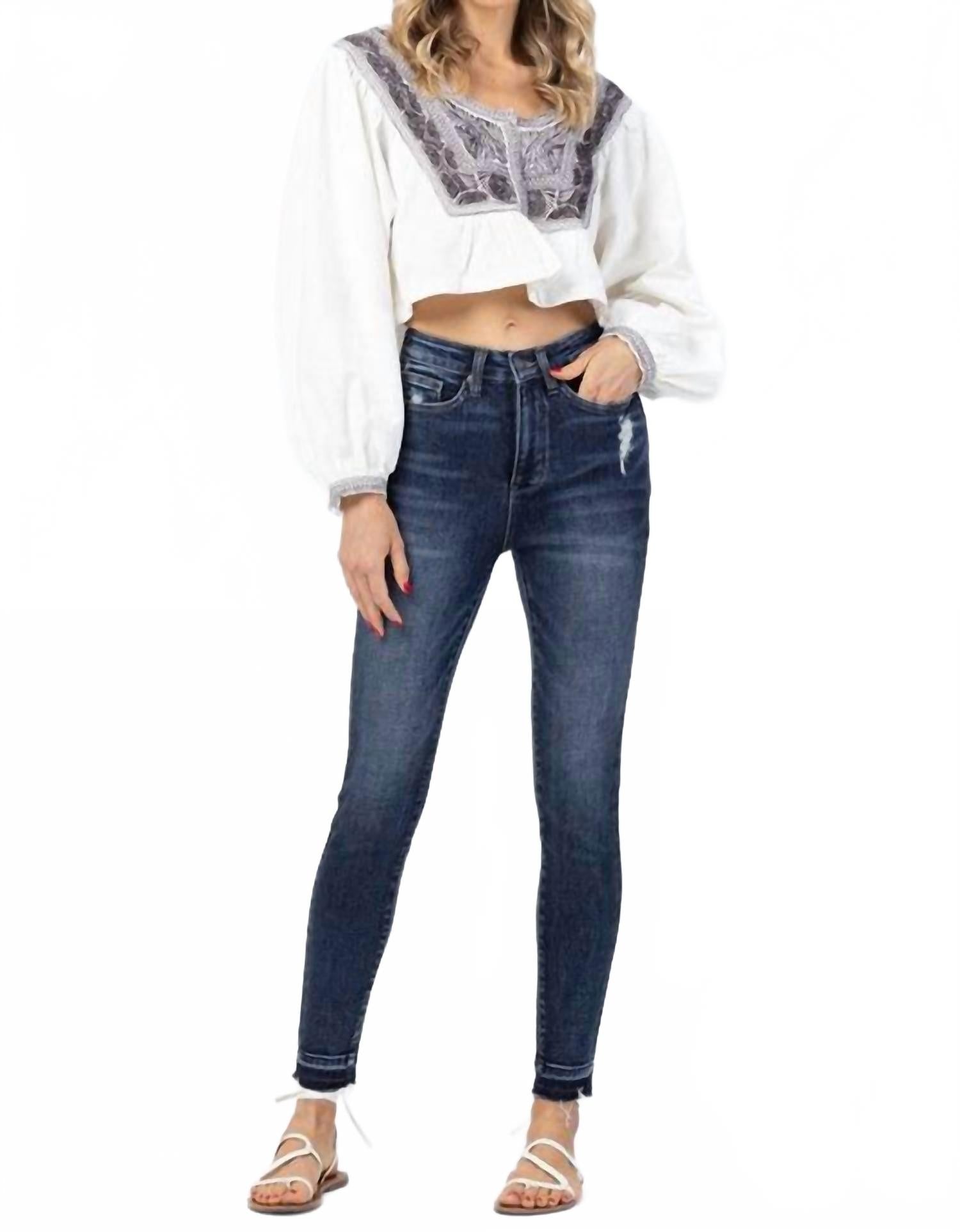 

Узкие джинсы с эффектом коррекции фигуры в темной стирке Judy Blue, Dark Wash