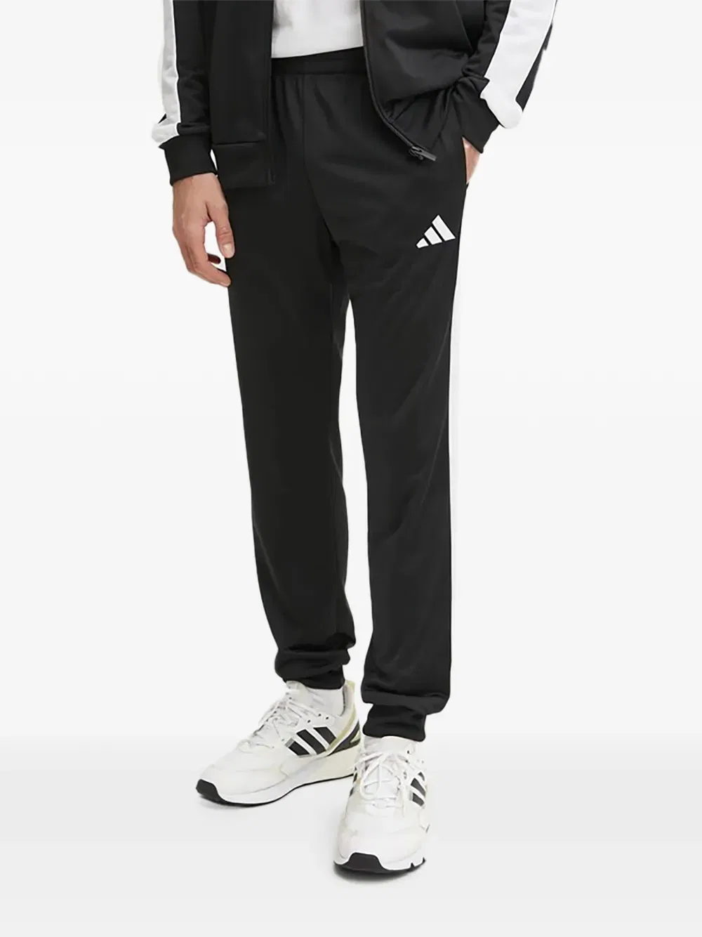 Спортивный костюм с полосатым логотипом Adidas, черный — фото 4