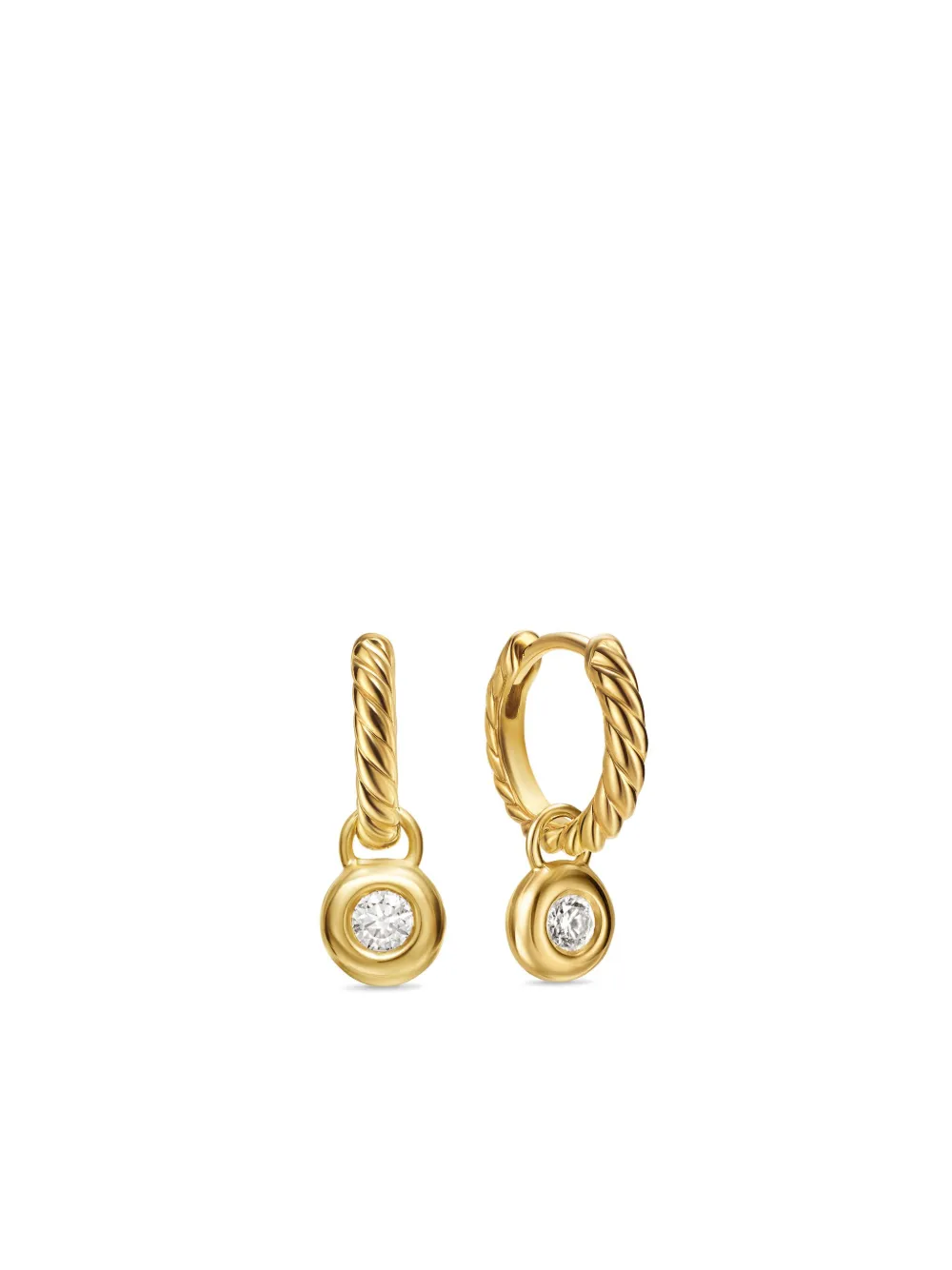 

Серьги-подвески Petite Cable из желтого золота с бриллиантами (17.5 мм) David Yurman, золотой