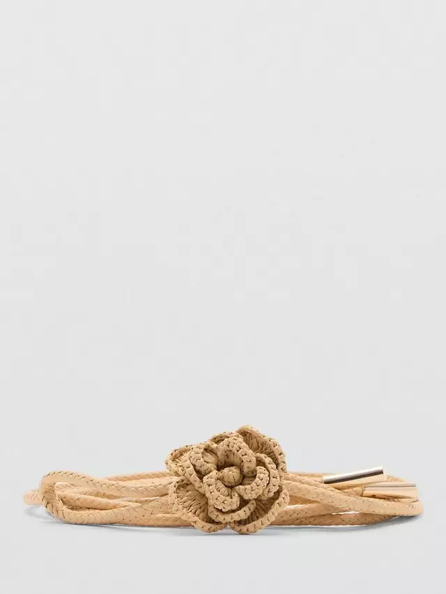 

Ремень Mango Violeta Flower, цвет light beige
