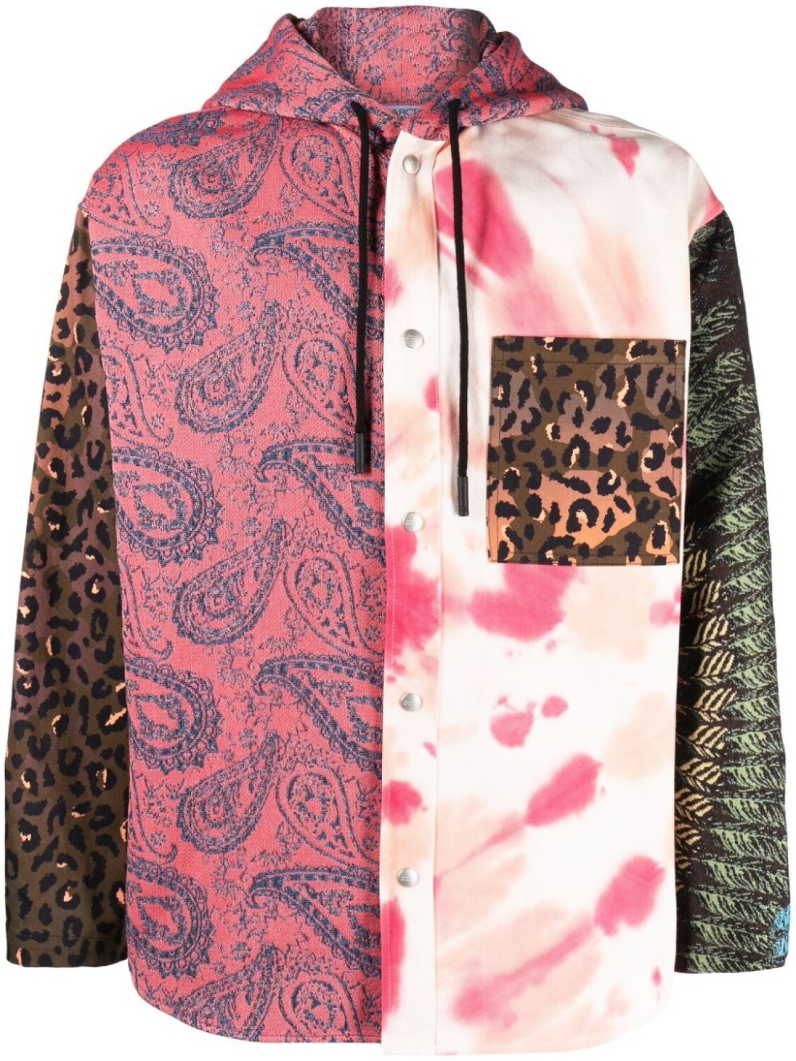 

Marcelo Burlon County of Milan куртка в технике пэчворк с капюшоном, розовый