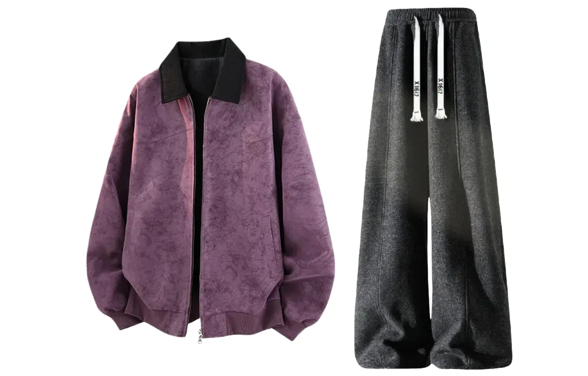 

Повседневная спортивная одежда Unisex с лацканом Moderate X1617, фиолетовый jacket+черный pants