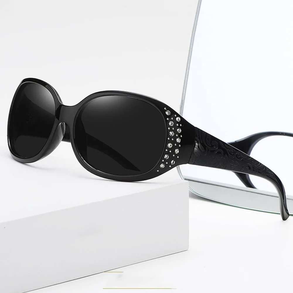 

Поляризованные солнцезащитные очки, модные солнцезащитные очки с бриллиантовой инкрустацией, женские ретро-очки, защита от ультрафиолета UV400 HYYZZC, A008-c3 Trans