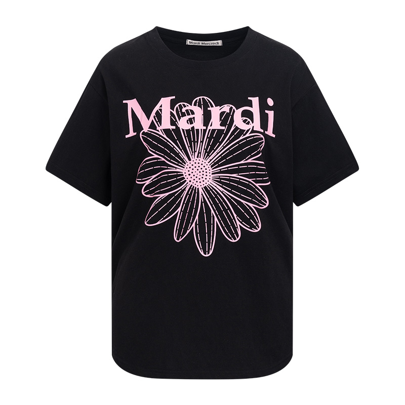 

SS24 Футболка с заниженной линией плеч, женская MARDI MERCREDI, темно-синий