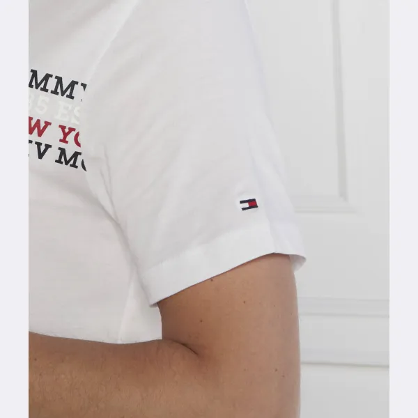 Футболка стандартного кроя с полоской по центру груди Tommy Hilfiger, белый — фото 2