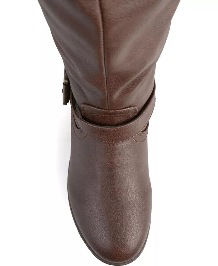 Женские сапоги Spokane Extra Wide Calf с высокими коленями для верховой езды Journee Collection, коричневый — фото 2