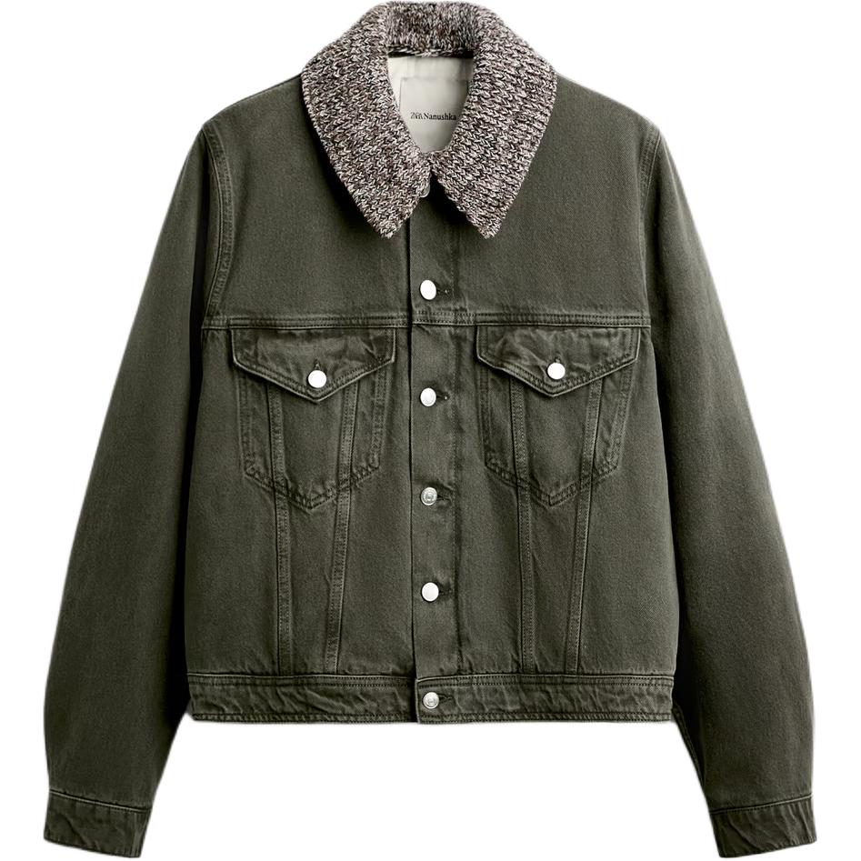 Куртка джинсовая мужская Nanushka Collaboration ZARA, зеленый — фото 3