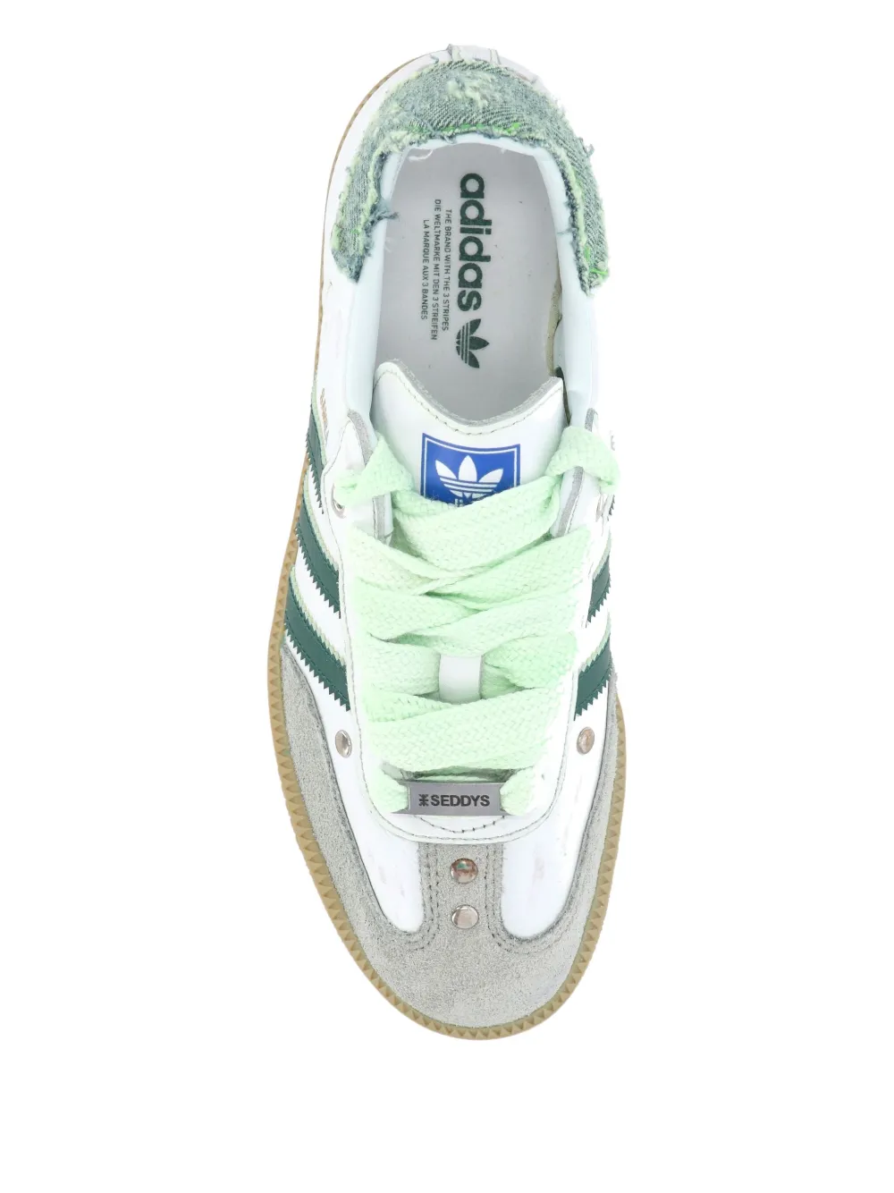 Индивидуальные кроссовки adidas Samba с тремя полосками Seddys, белый — фото 3