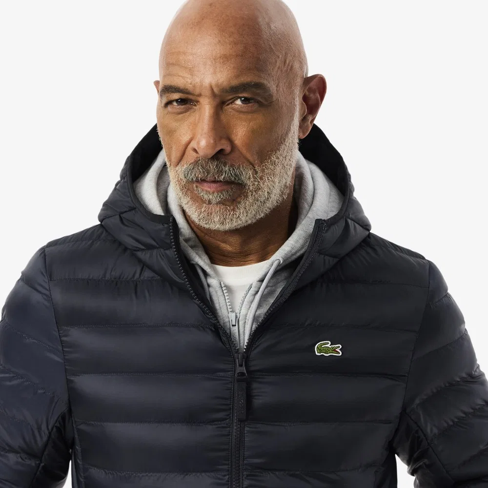 Мужская лёгкая куртка с капюшоном Thermore тёмно-синяя от Lacoste — фото 2