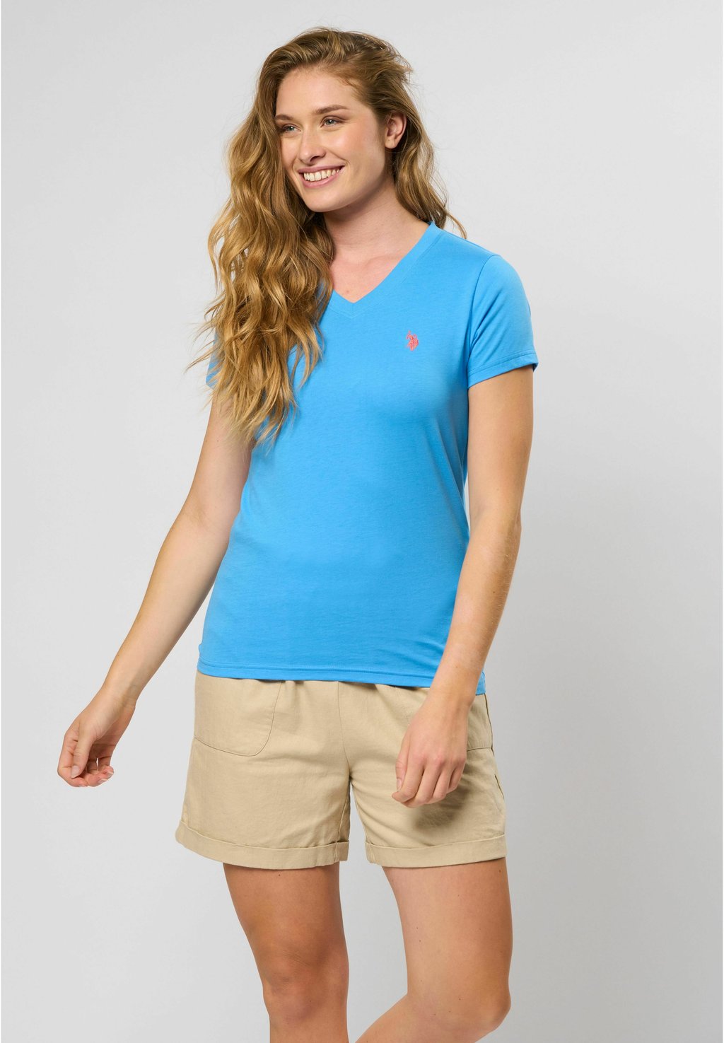

Футболка ASSIA V-NECK U.S. Polo Assn., бирюзовый