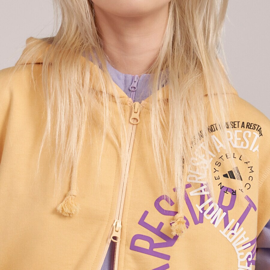 Спортивная толстовка ADIDAS BY STELLA MCCARTNEY Athletic Zip-Up Hoodie Sleeveless, желтый — фото 4