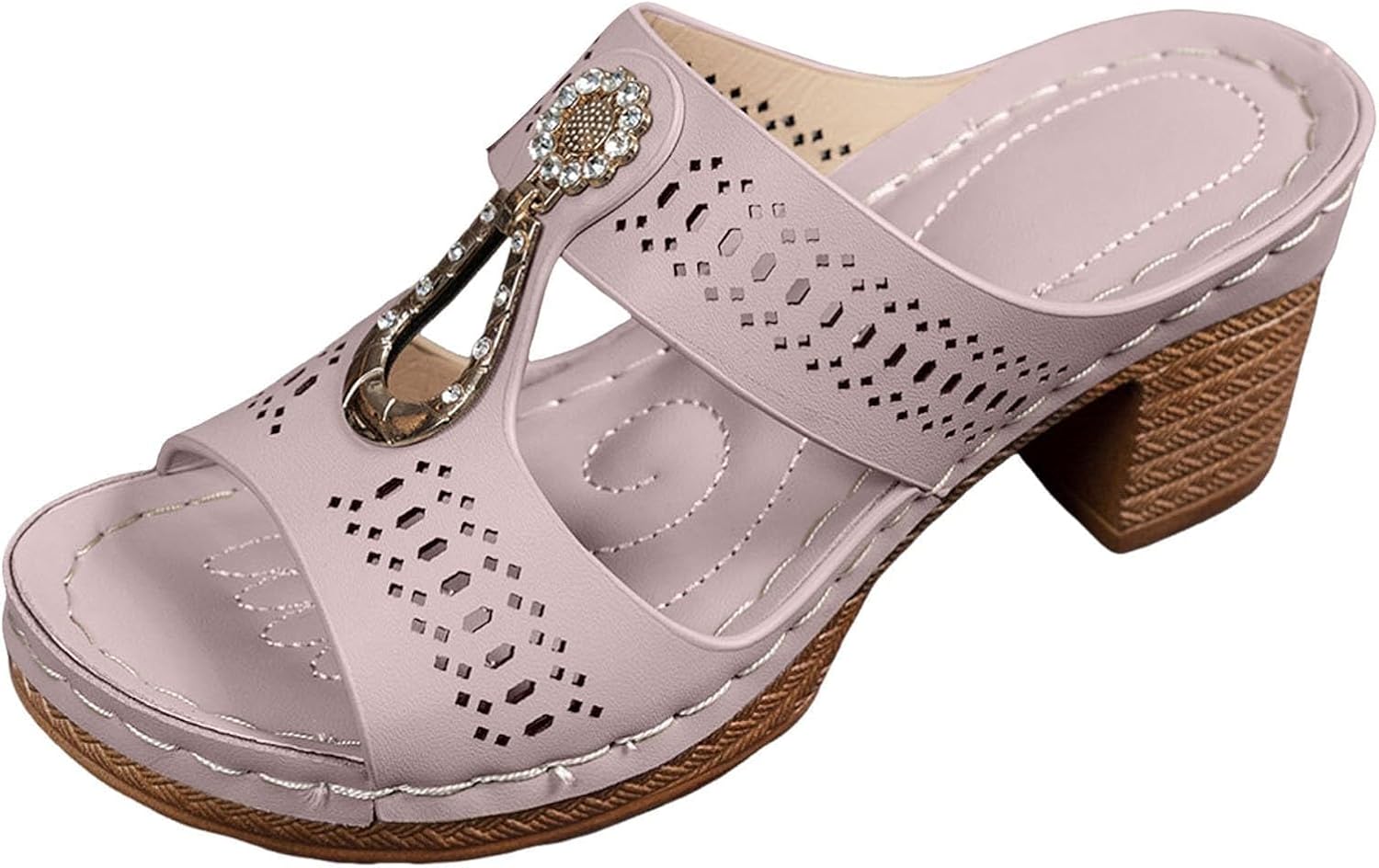 

Босоножки на танкетке для женщин, элегантные повседневные туфли для прогулок, удобные гладиаторские босоножки, летние слипоны, модная офисная обувь, босоножки на платформе для пляжа и отпуска Generic, розовый